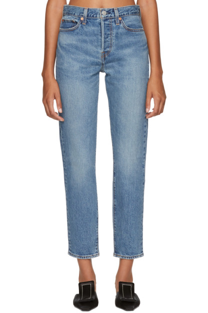 Levi's - Blue Wedgie Icon Fit Faded Jeans