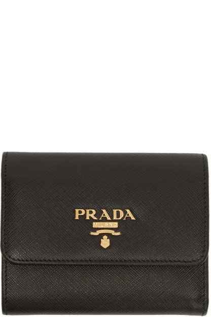 Prada - Black Saffiano Trifold Wallet