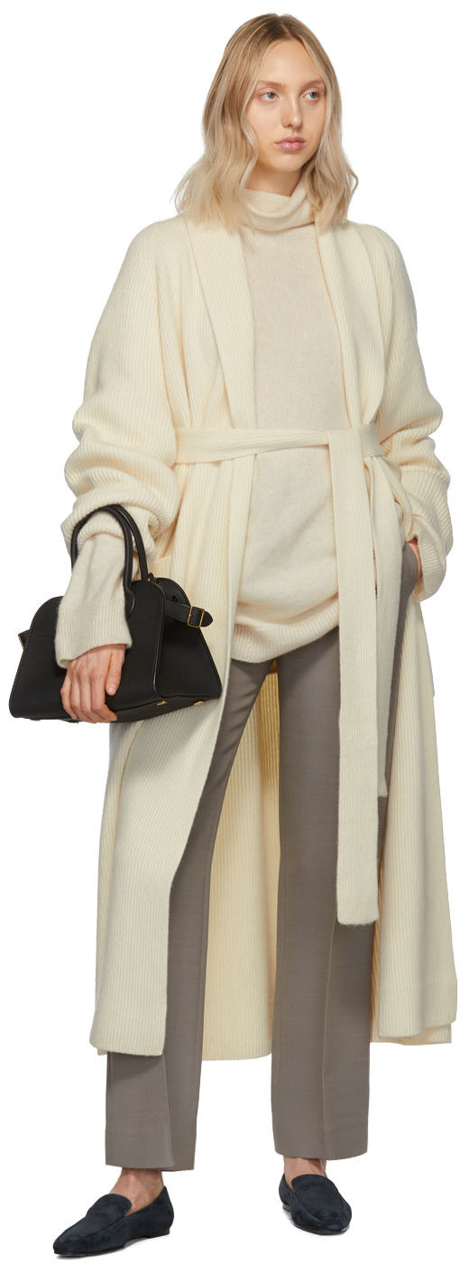 The Row - Off-White Cashmere Tappi Cardigan
