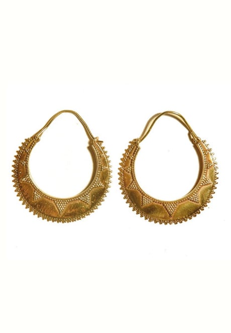 Trouva: Large Gold Semi Circular Sun Earrings