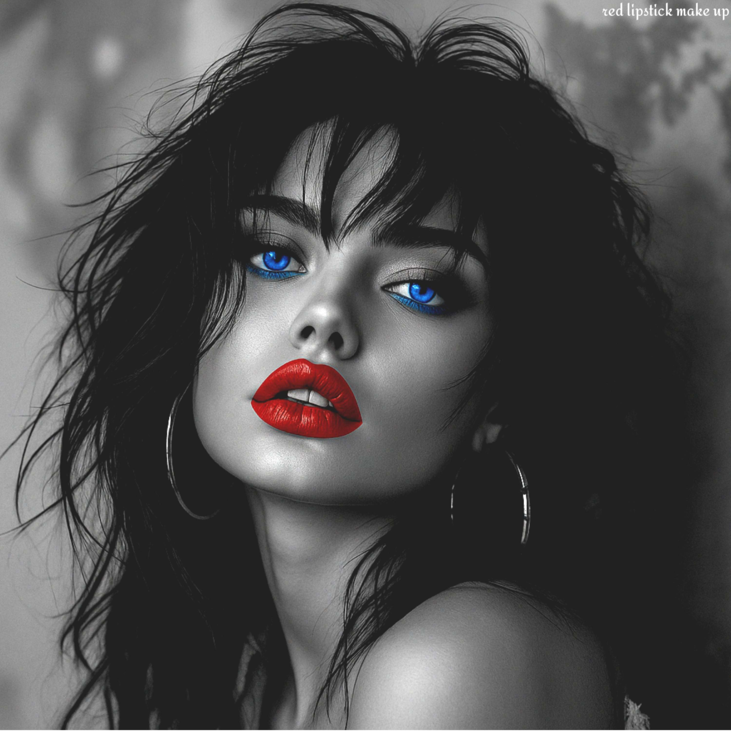 Red lipstick make up