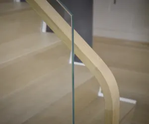Minimalist glass railings with no exposed hardware.