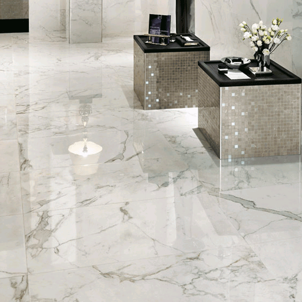 Carrara White Marble Effect Cm X Cm Polished Porcelain Wall Floor | My ...