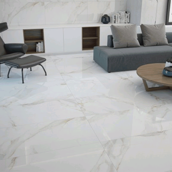 Calacatta White Marble Effect 30cm X 60cm Polished Porcelain