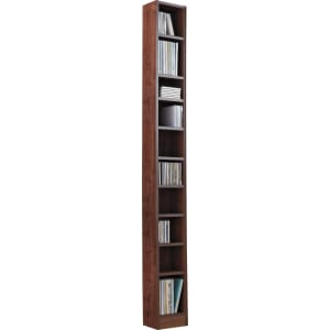 Home Maine Tall Cd And Dvd Media Storage Walnut Effect From Argos