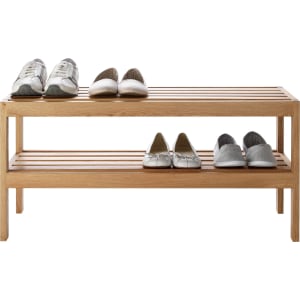 Heart Of House Elmley 2 Shelf Shoe Storage Rack Solid Oak From