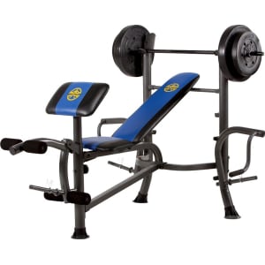 Marcy Bench With 80 Lb Weight Set Mwb 36780b Blue Yellow Black