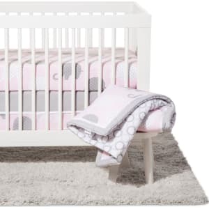 Nojo Crib Bedding Set 8pc Elephant Dream Pink Gray From Target
