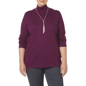 Plus Size Laura Scott Women's Plus Mock Neck Top, Size: 2xl, Navy Blazer