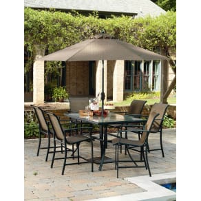 Numark Industries Taiwan Ltd Outdoor Bbq Home Decor Outdoor Garden Oasis Harrison 7 Piece Sling High Dining Set Limited Availability