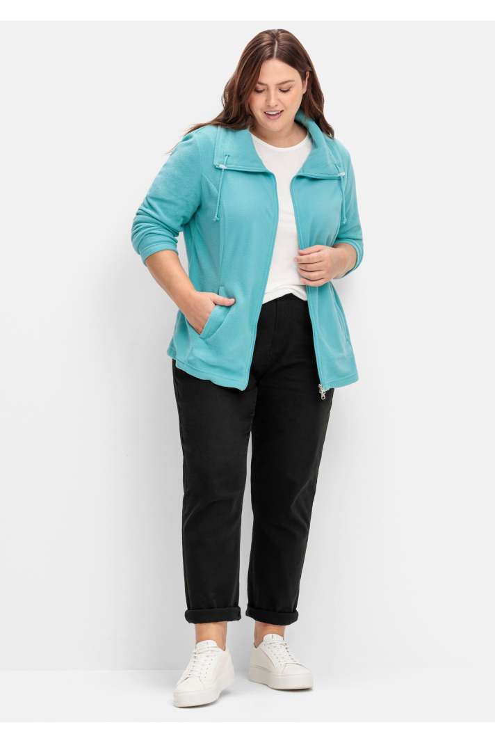 Damen Fleecejacke Lässig – Übergroßer Cardigan Mit Reißverschluss & Taschen | Weicher Polyester-Mix