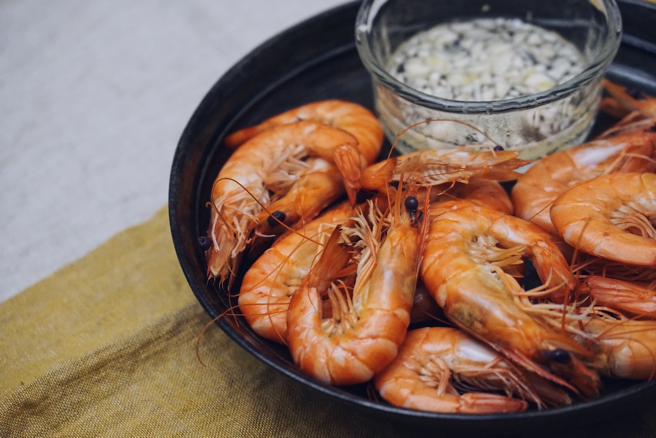 白灼蝦佐甜醋汁