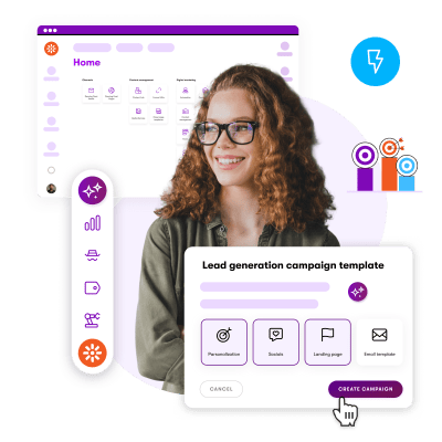 Xperience by Kentico Digital Marketing hero showing unified content and campaign management platform
