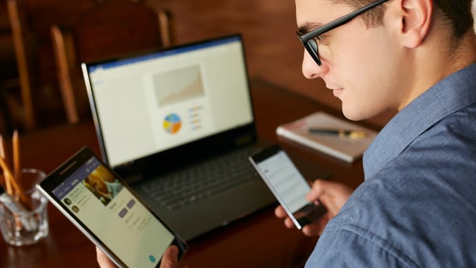 Marketer using multiple devices