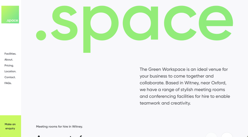 The Green Workspace homepage