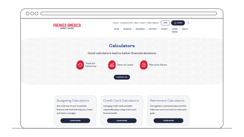 Premier America CU calculator